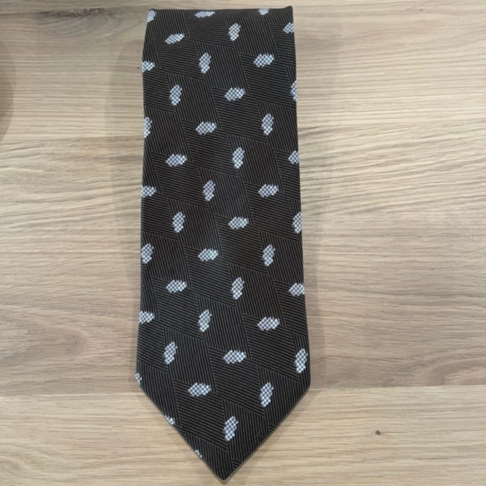 Giorgio Armani Cravatte brown & lavender / purple diamond cross hatched silk tie